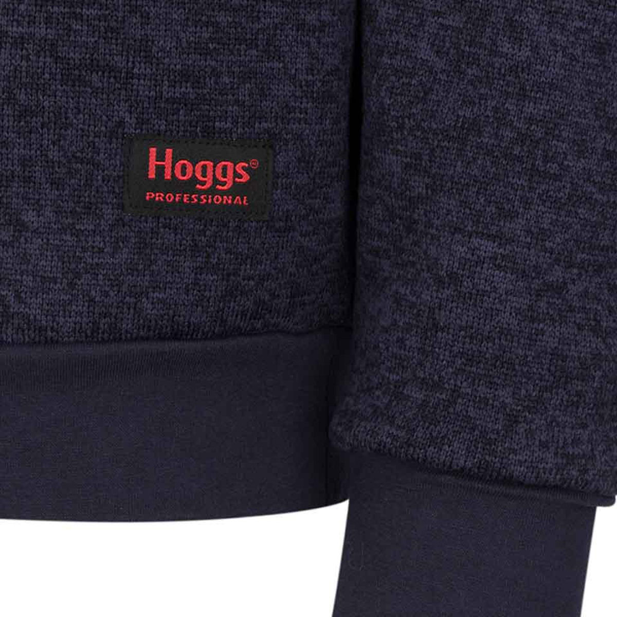 Hoggs of Fife Green King II 1/4 Zip Knit Fleece Pullover - Navy - Detail