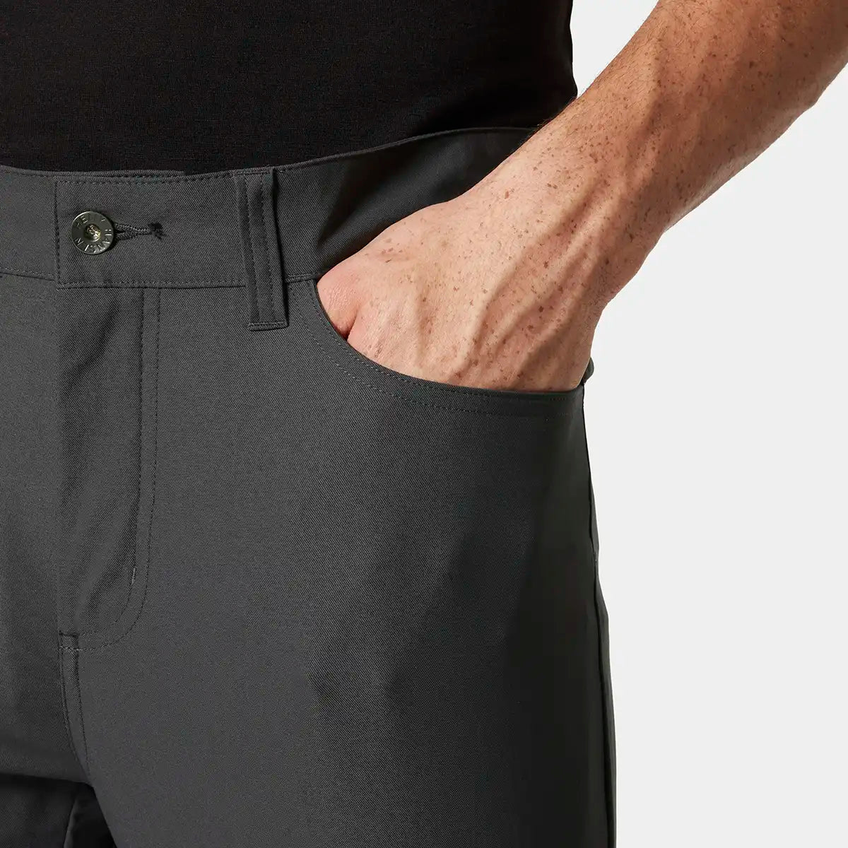 Helly Hansen Holmen 5 Pocket Pants 2.0- Ebony- front pocket detail