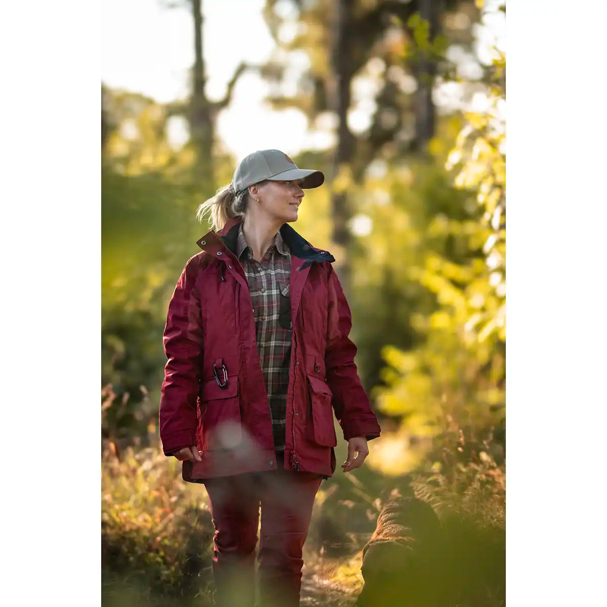 Pinewood Dog Sports Womens Trainer Jacket- Dark Tomato/Dark Red- lifestyle 