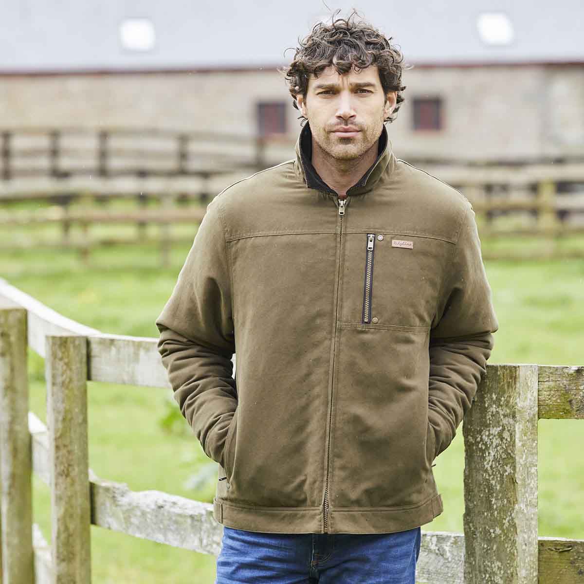 Ridgeline Men's Montana Work Coat - Moody Teak - On Model