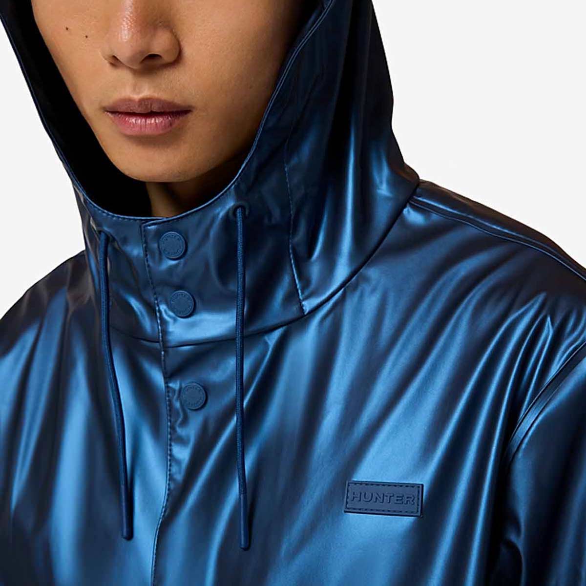 Hunter Jo Pu Downpour Rain Parka - collar