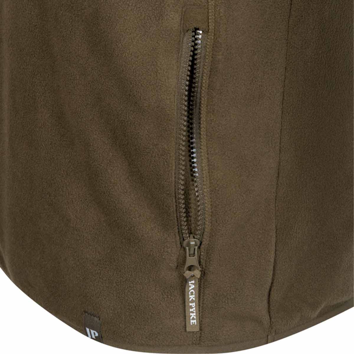 Jack Pyke Bleasdale Half Zip Fleece Top - Dark Olive - Detail