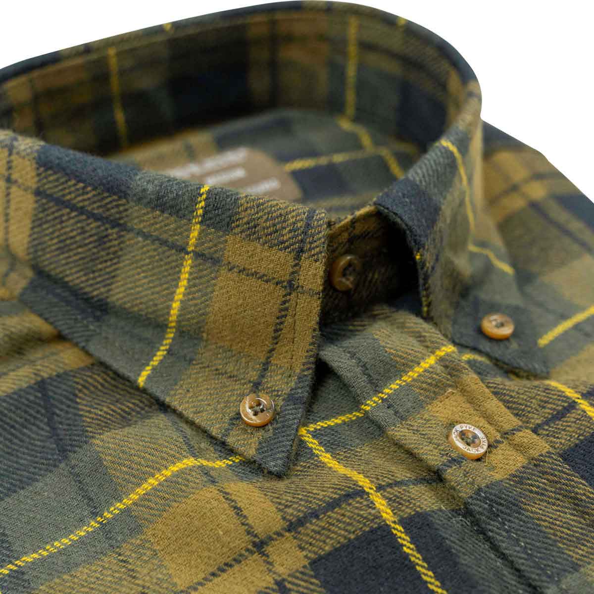 Jack Pyke Flannel Shirt Brown - collar detail