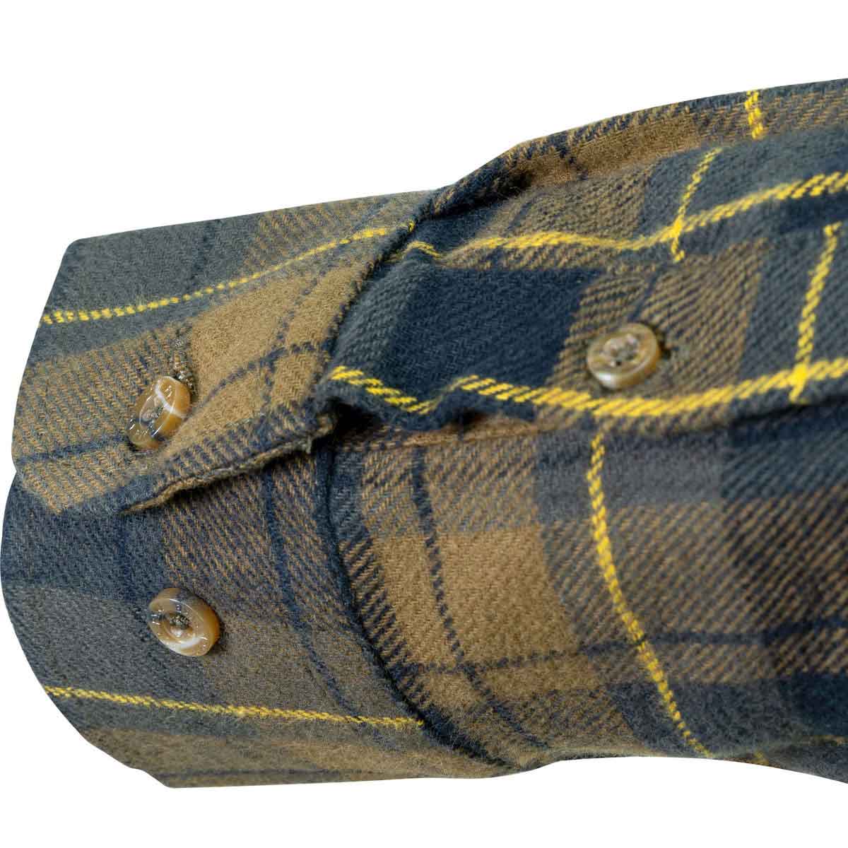 Jack Pyke Flannel Shirt Brown - cuff detail