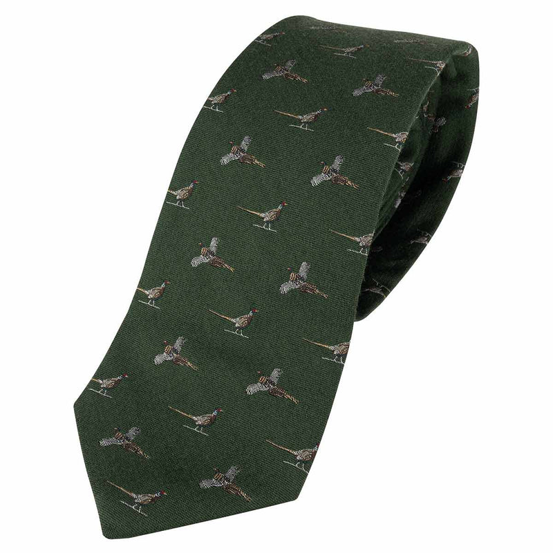 Jack Pyke Silk Tie Pheasant Green