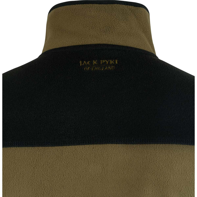 Jack Pyke Snap Neck Fleece Top - Dark Mustard - Collar Detail