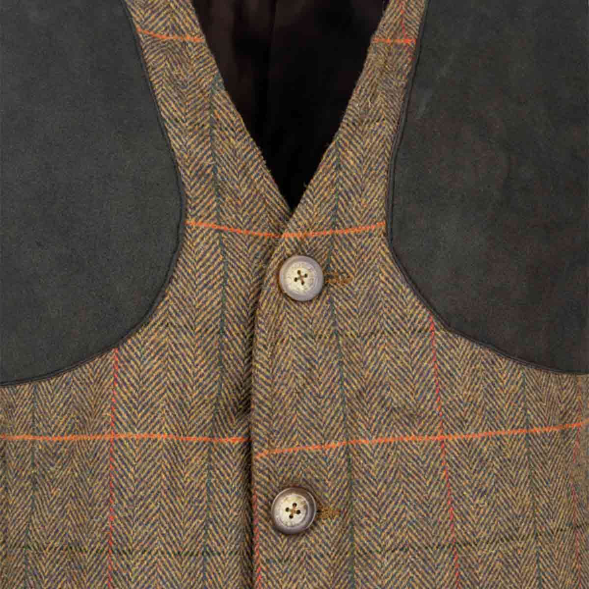 Jack Pyke Tweed Shooting Vest - Detail