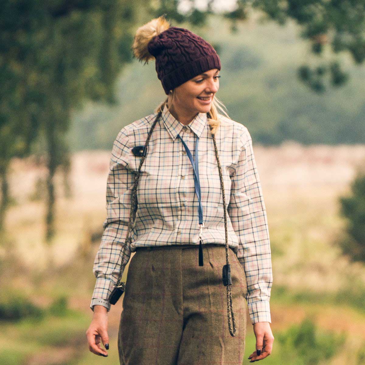 Jack Pyke Ladies Countryman Navy Check Shirt - lifestyle