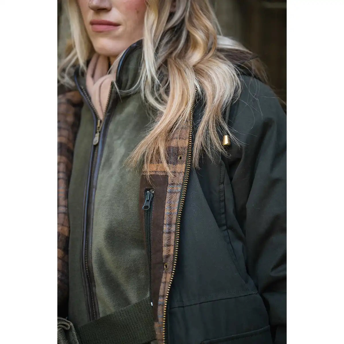 Hoggs of FIfe Kelso Waterproof Waxed Jacket - Womens - Inner Details