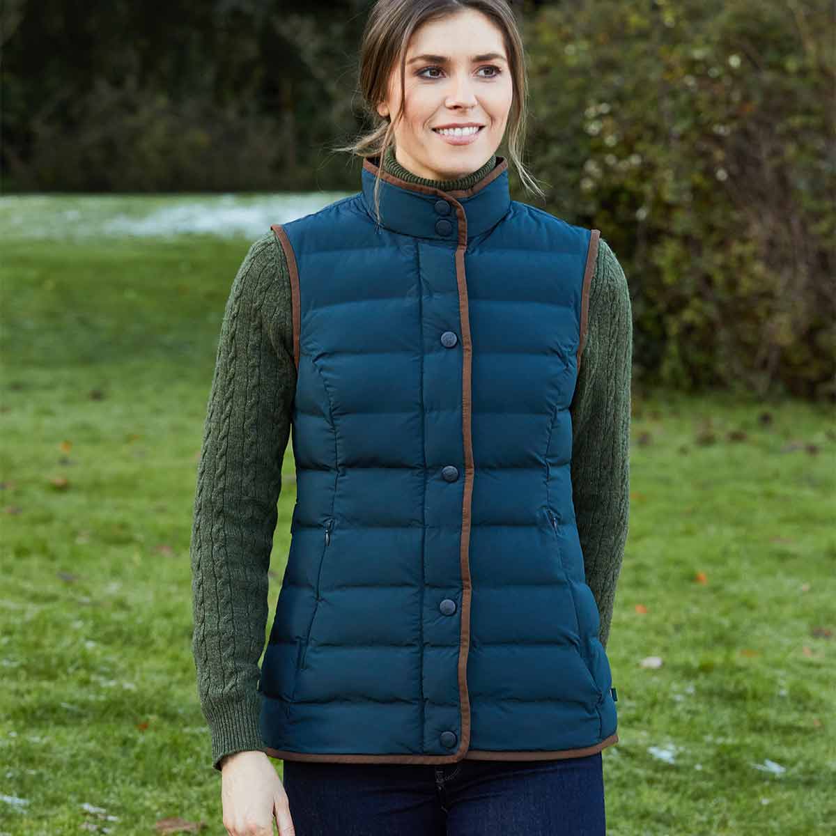 Alan Paine Calsall Ladies Quilted Gilet - Navy - Model