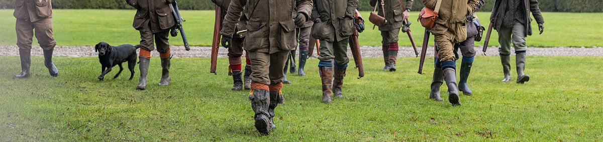 Wool shooting socks and garters
