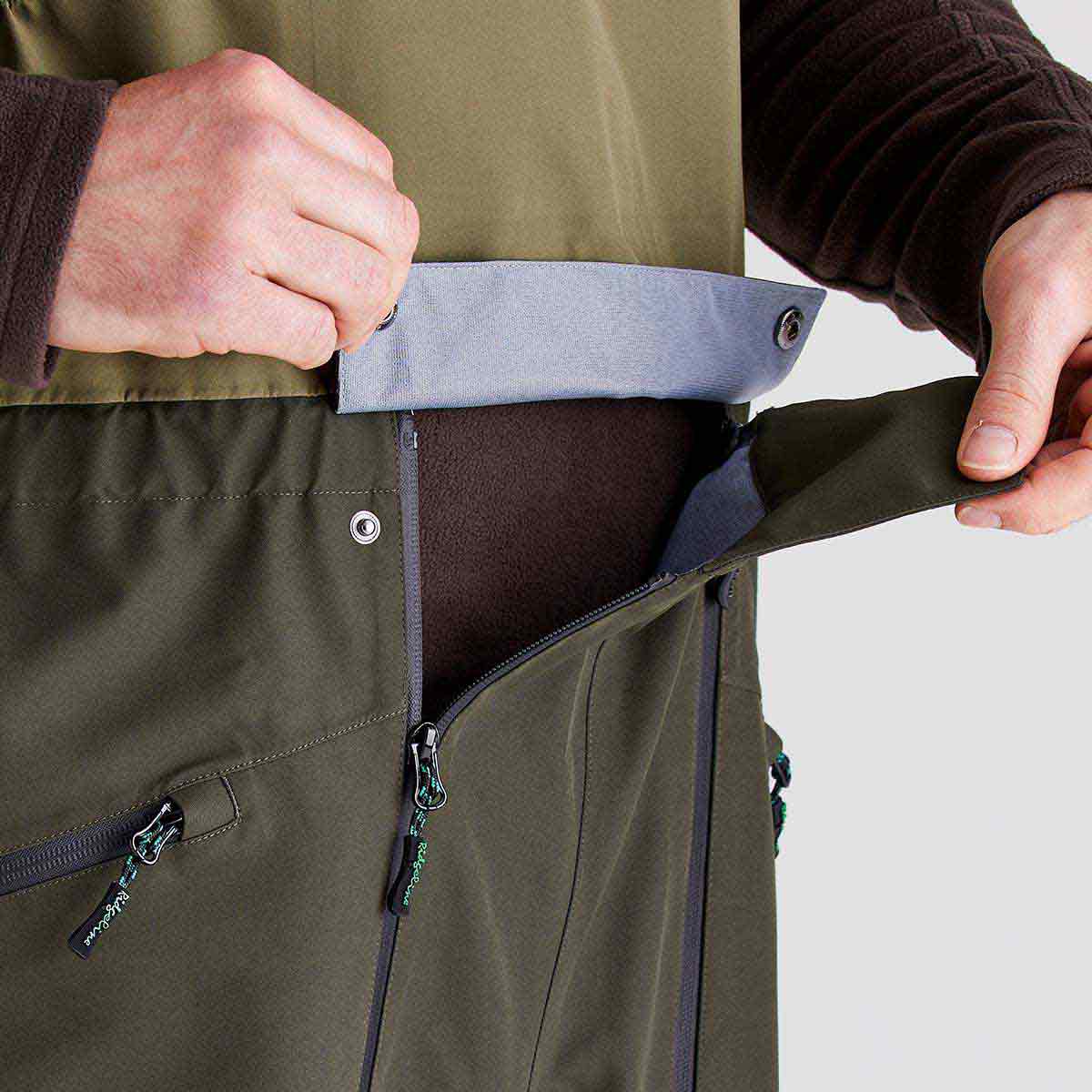 Ridgeline Mens Agri Pro Bib and Brace - Deep Forest - Zip
