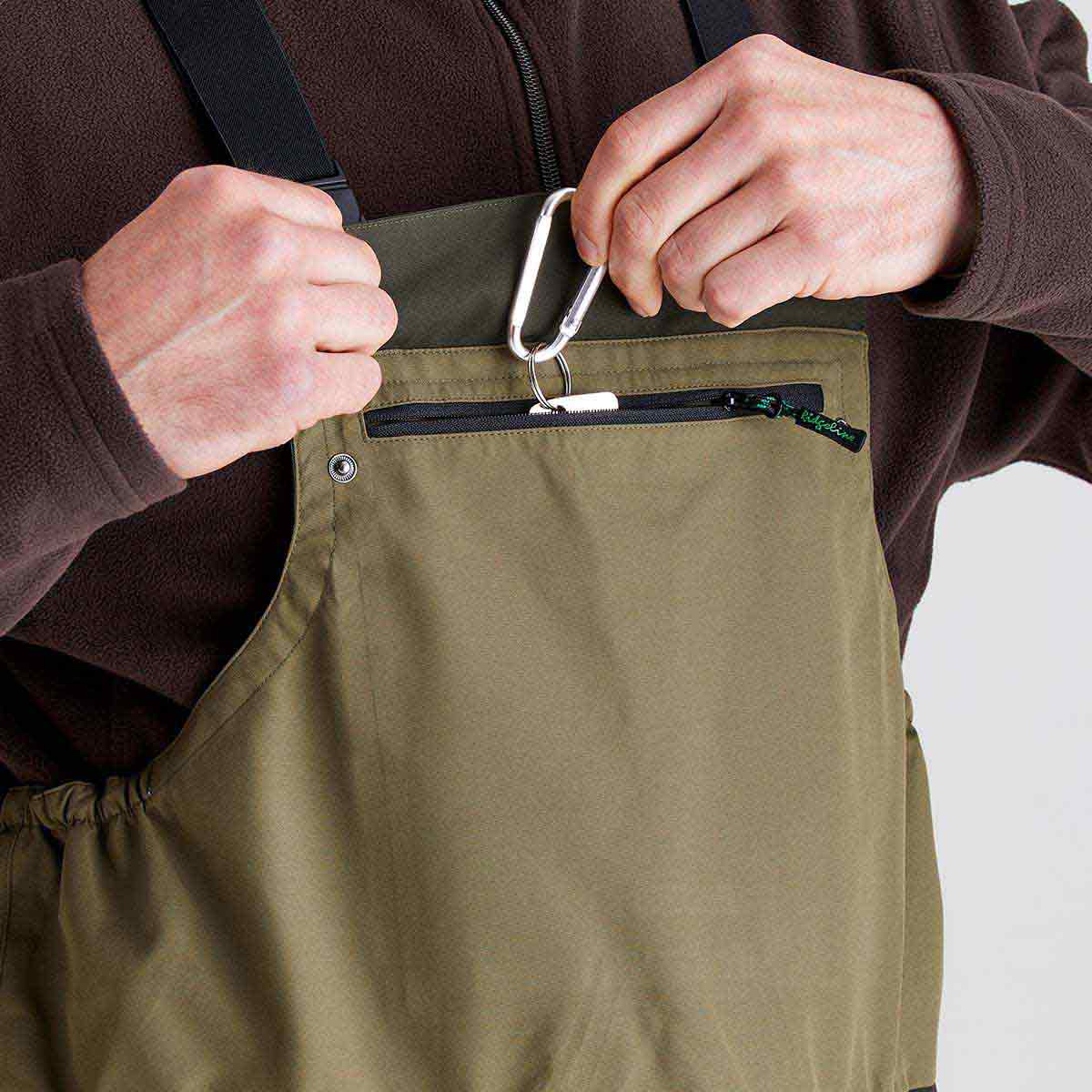 Ridgeline Mens Agri Pro Bib and Brace - Deep Forest - Pocket Zip