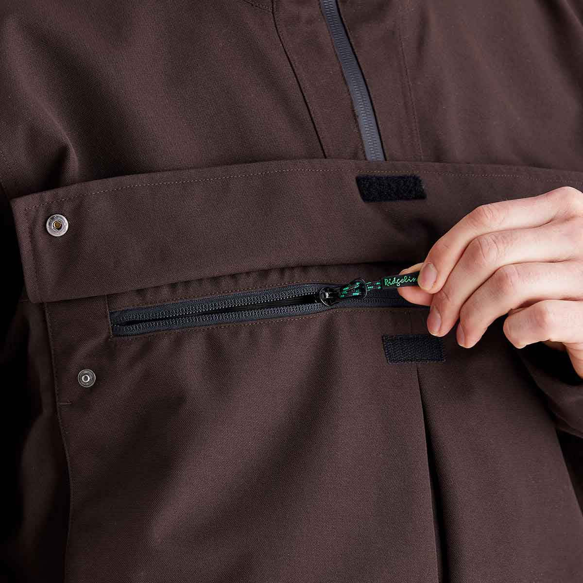 Ridgeline Men's Cambrian Smock - Deep Bark - Front Zip