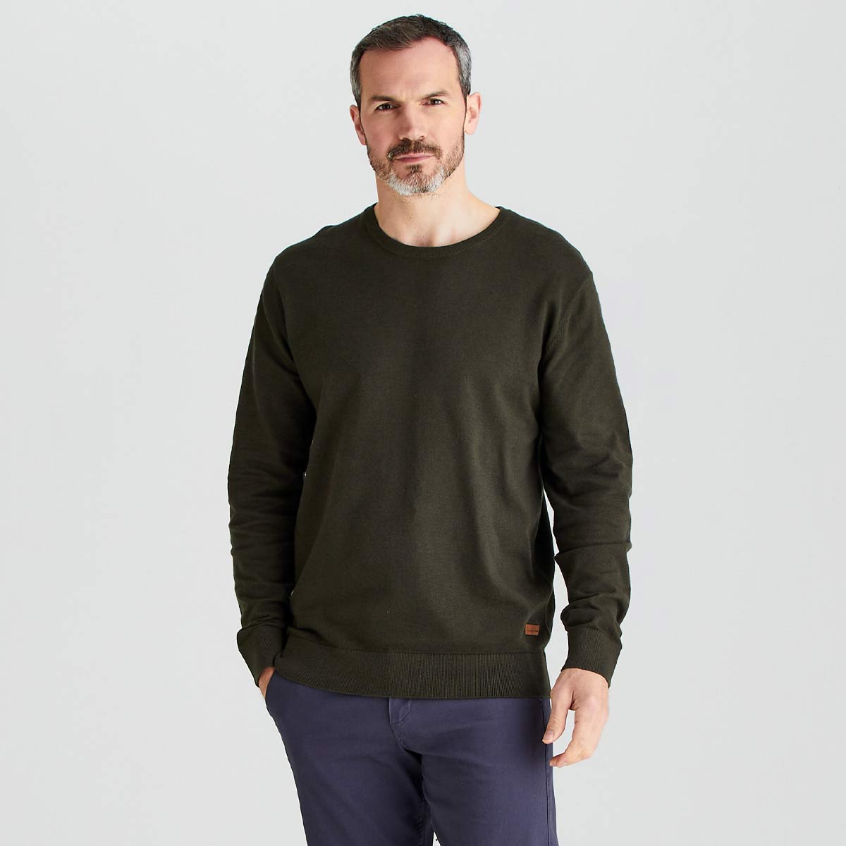 Ridgeline Men's Hartland Crew Neck Jumper - Deep Forest