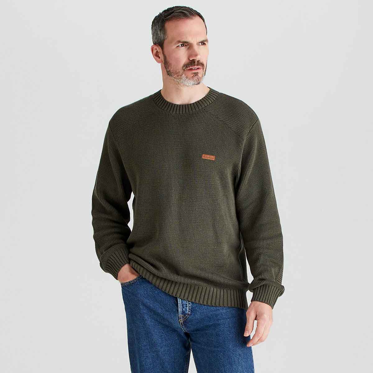 Ridgeline Men's Journeyman Jumper - Moss - On Model Front View