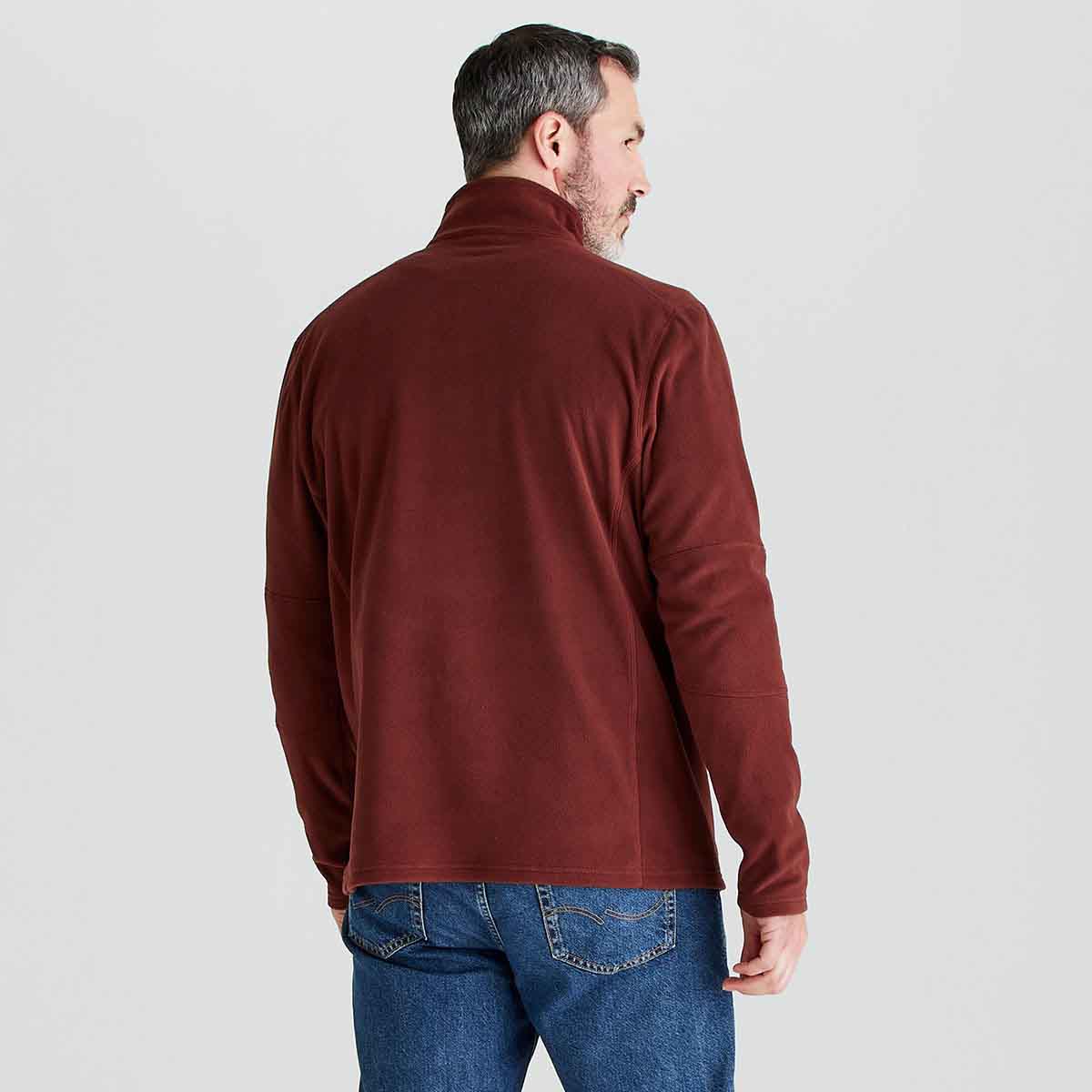 Ridgeline Narvik Men's Fleece Pullover - Oxblood - On Model Rear