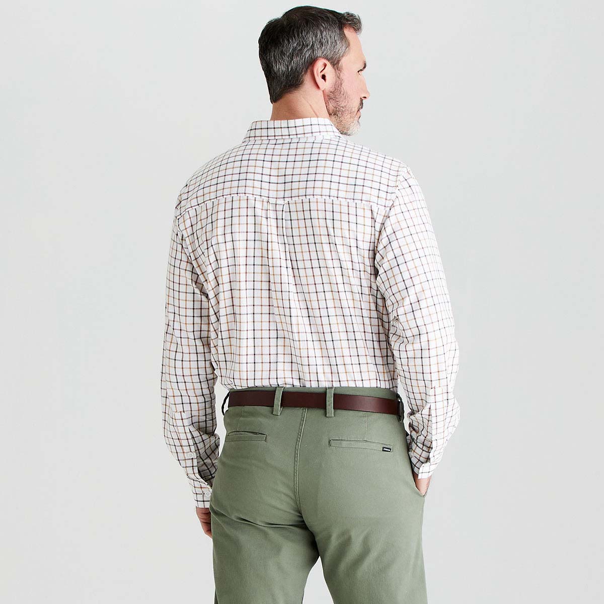 Ridgeline Sedgebrook Men's Checked Shirt - Sienna/Nutmeg/Moss - Rear