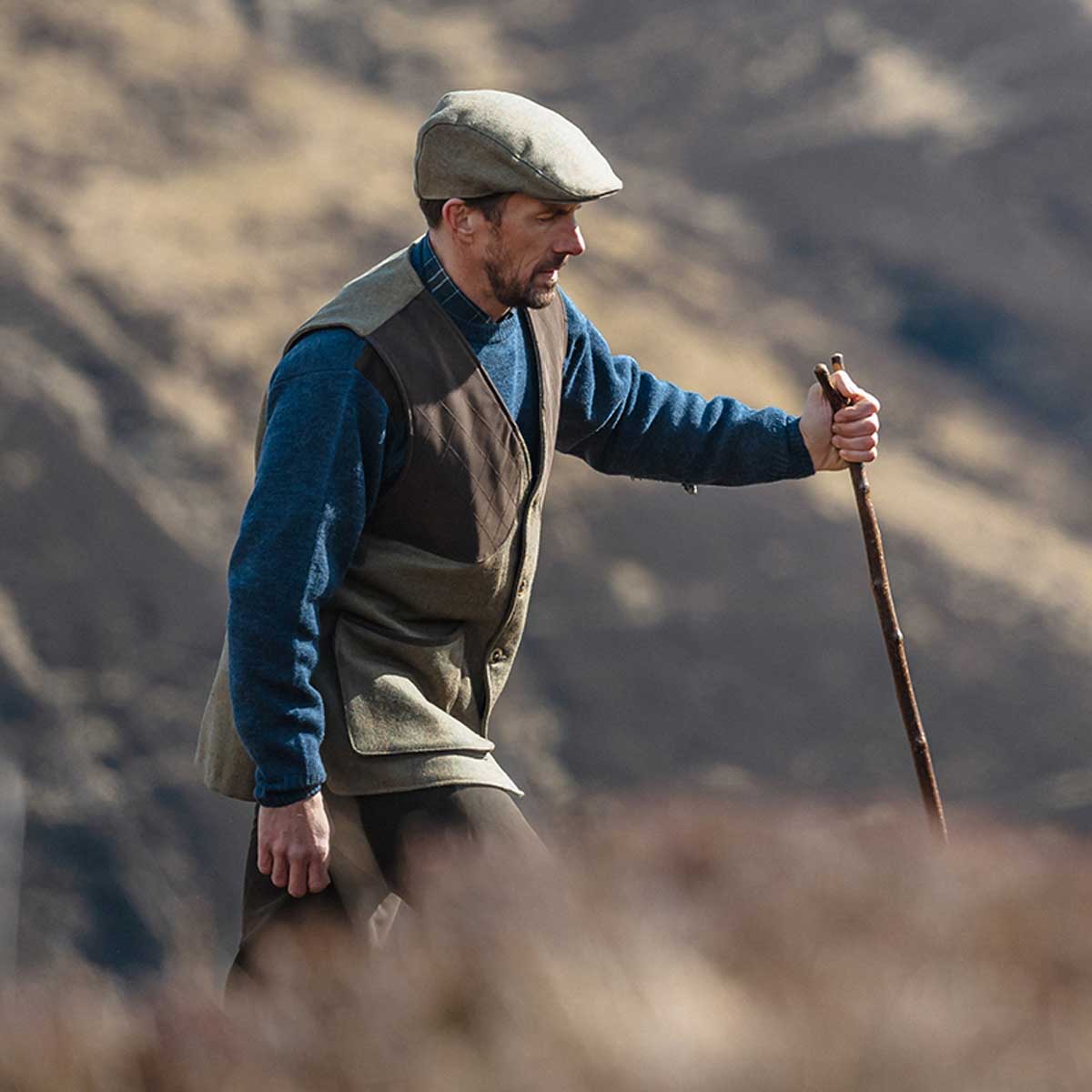 Hoggs of Fife Melrose II Crew Neck Pullover - blue lifestyle