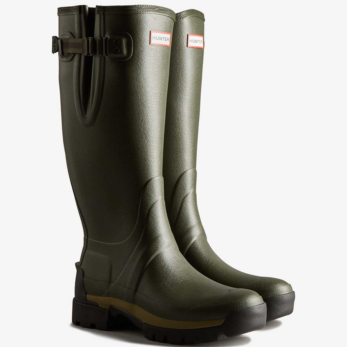 Hunter Men's Balmoral Adjustable 3mm Neoprene Wellington Boots - Dark Olive