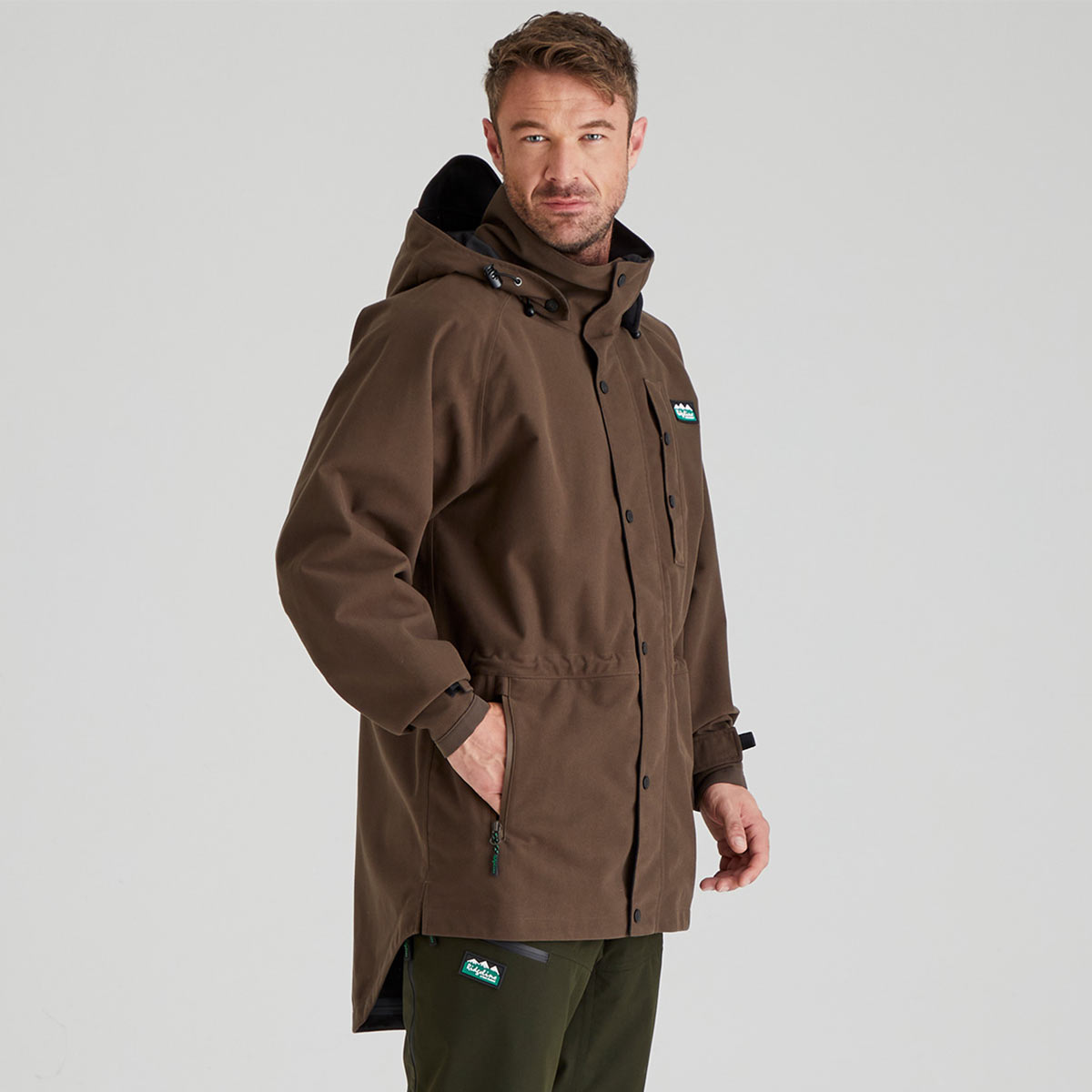 Ridgeline Men;s Monsoon Classic Jacket - Bark - Side