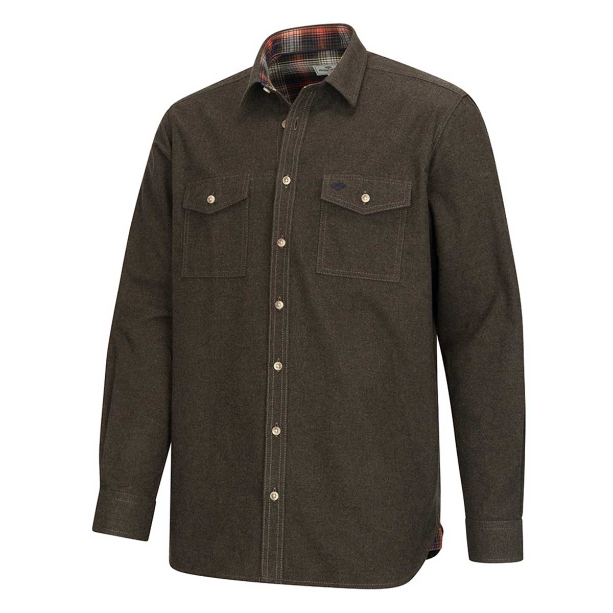 Hoggs of Fife Moy Moleskin Shirt - Loden Marl - Mens - Front