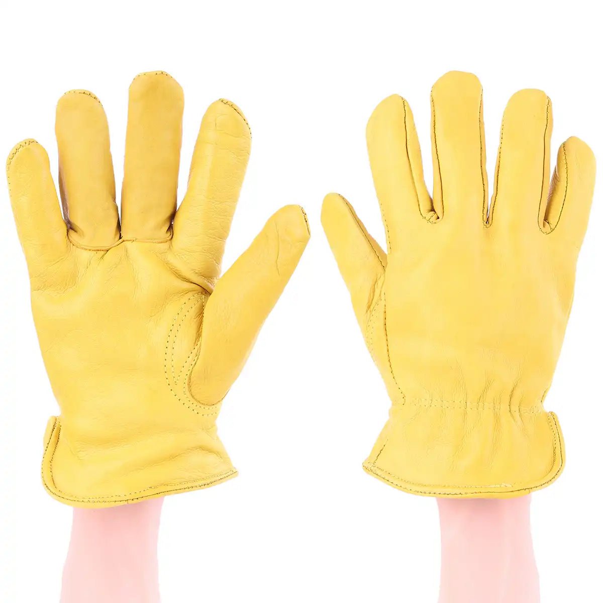 Perf Atlas Superior Soft Grain Leather Gloves - Both Gloves - Top - Palm - Gold