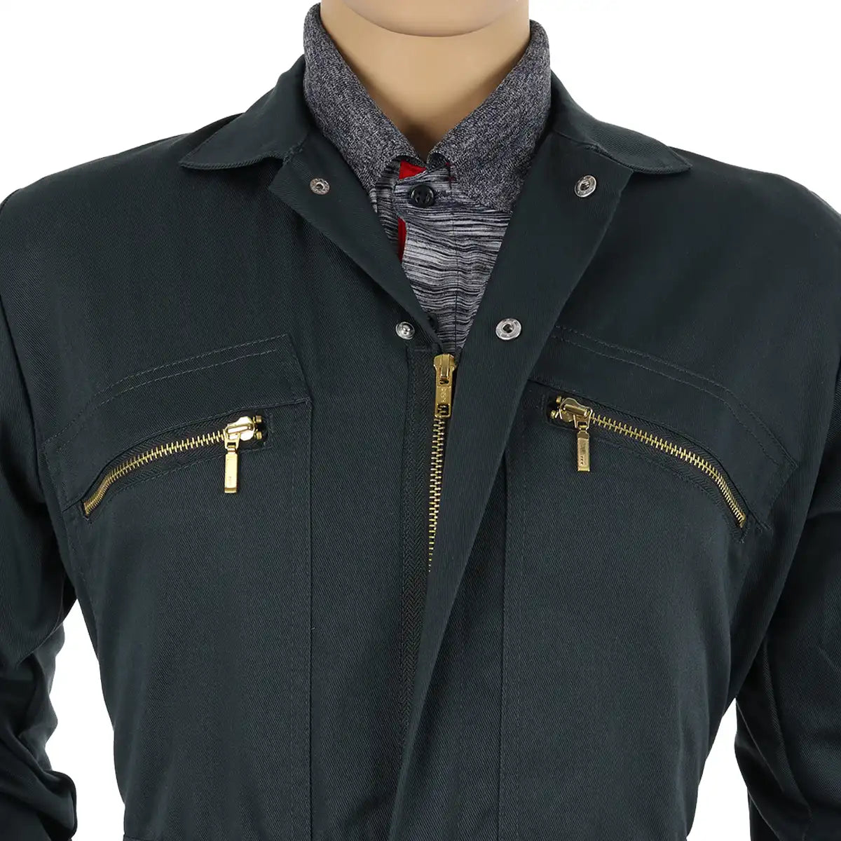 Perf Cleveland Zip Coveralls - Front - Details - Zips - Pockets - Green