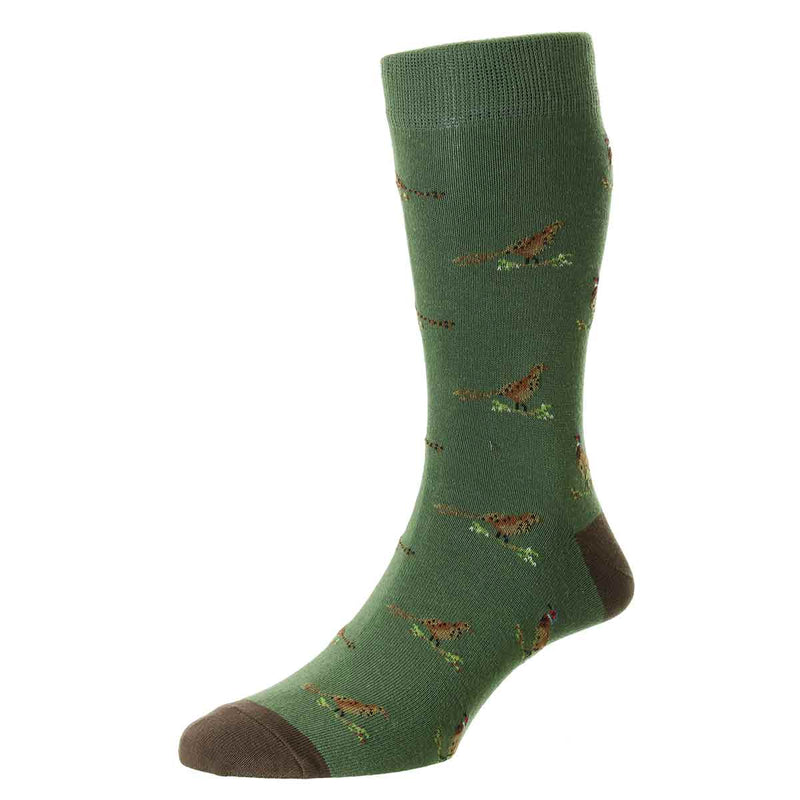 Bisley Pheasants Socks Green