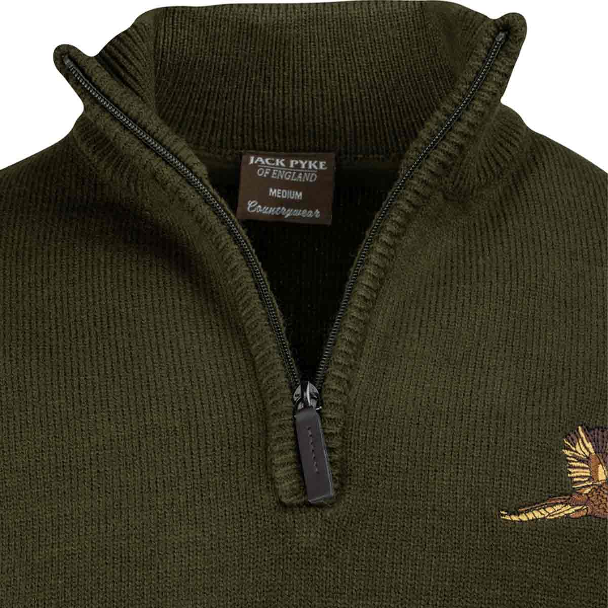 Jack Pyke Pheasant Zip Neck Pullover - Zip Detail