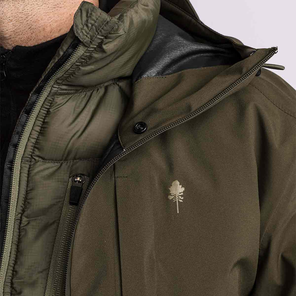 Pinewood Abisko 3L Jacket - Moss Green - Detail