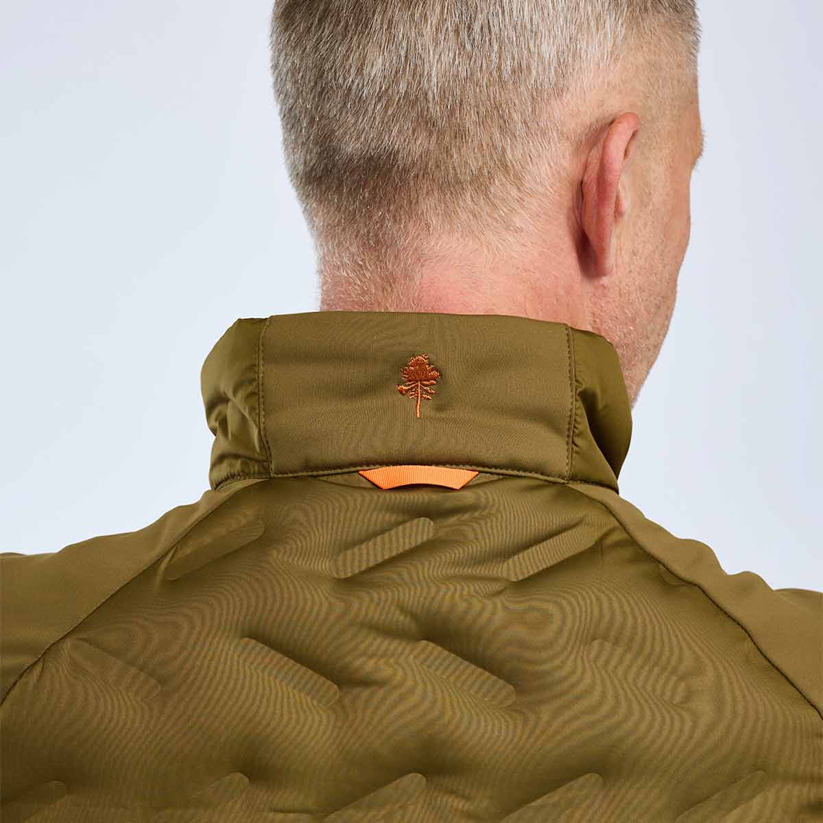 Pinewood Abisko Insulation Hybrid Jacket - Clover Green - Collar
