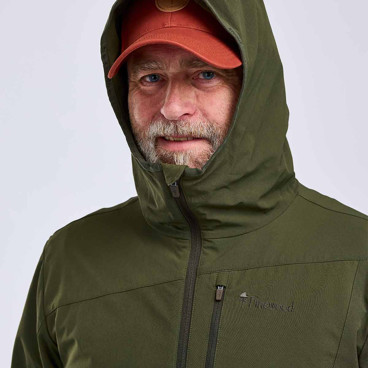 Pinewood Abisko Light Stretch Jacket - Moss Green - Hood