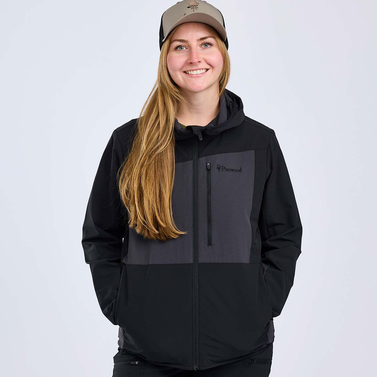 Pinewood Abisko Women's Light Stretch Jacket - Black/Dark Anthracite