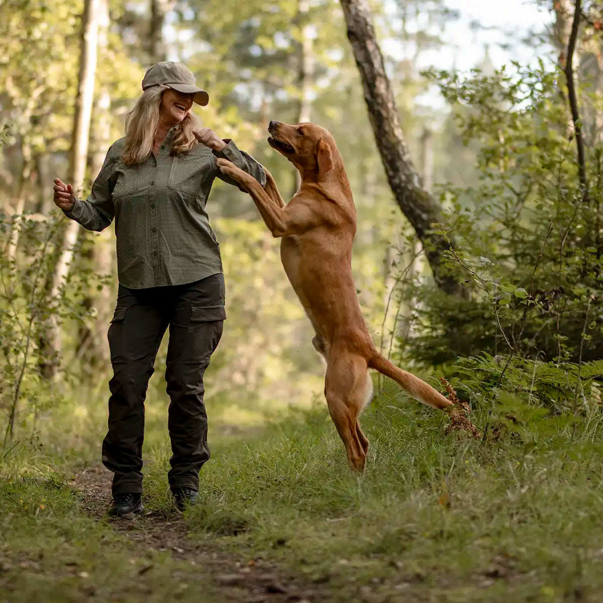 Pinewood Dog Sports Womens Trainer Trousers- Moss Green- active use