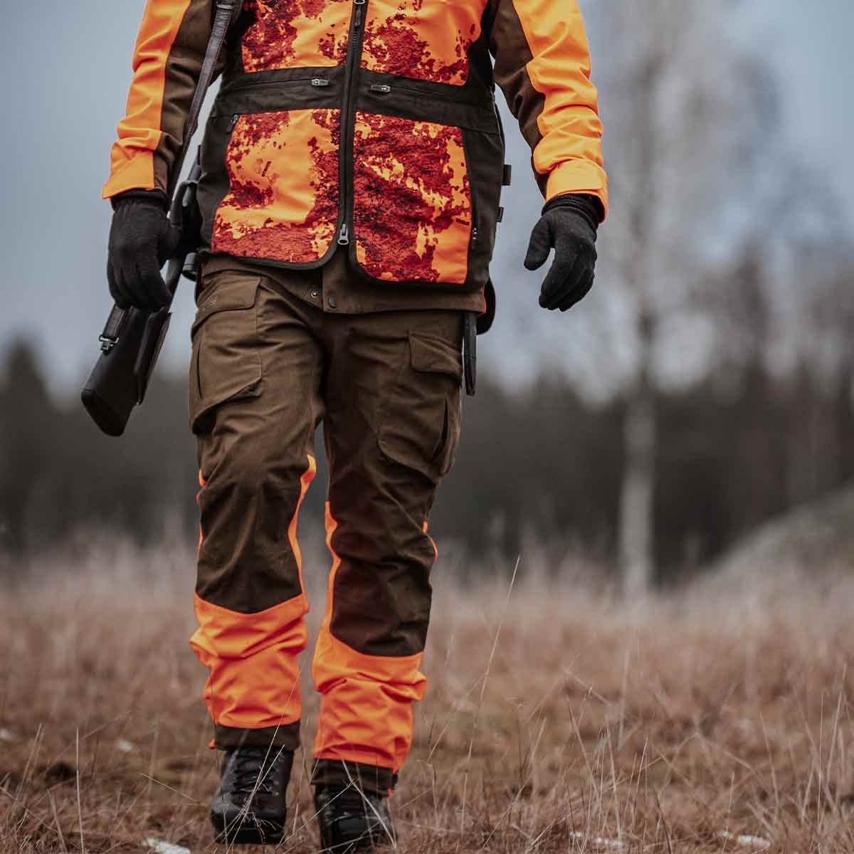 Pinewood Furudal Expert 2L Hunting Trousers - Olive Green/Orange - Model