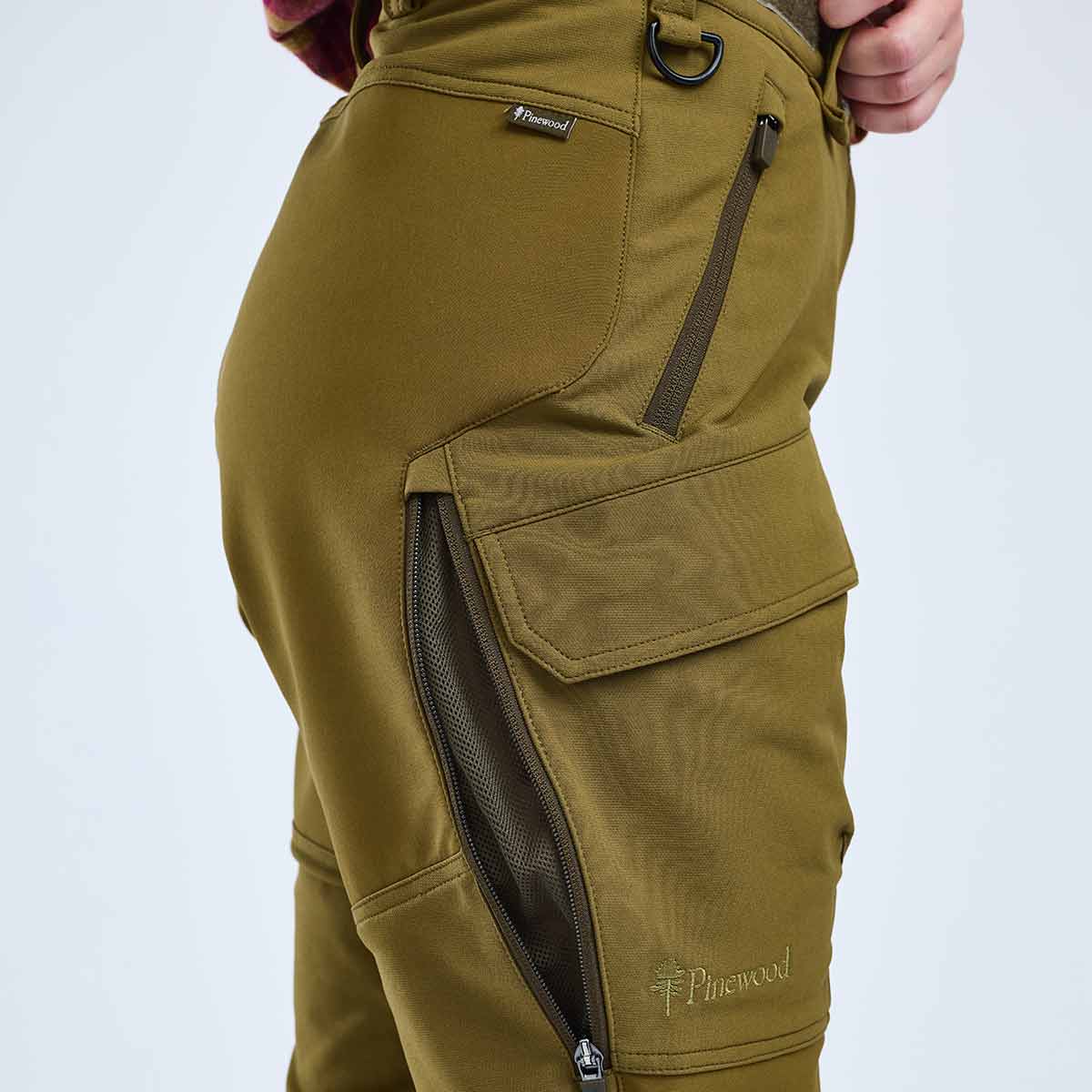 Pinewood Furudal Hunters Women's Hybrid Stretch Trousers - Olive Green - Pocket