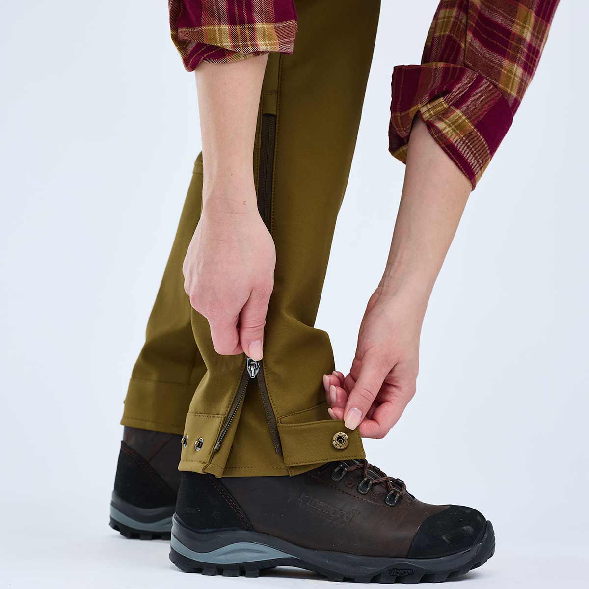 Pinewood Furudal Hunters Women's Hybrid Stretch Trousers - Olive Green - Cuff