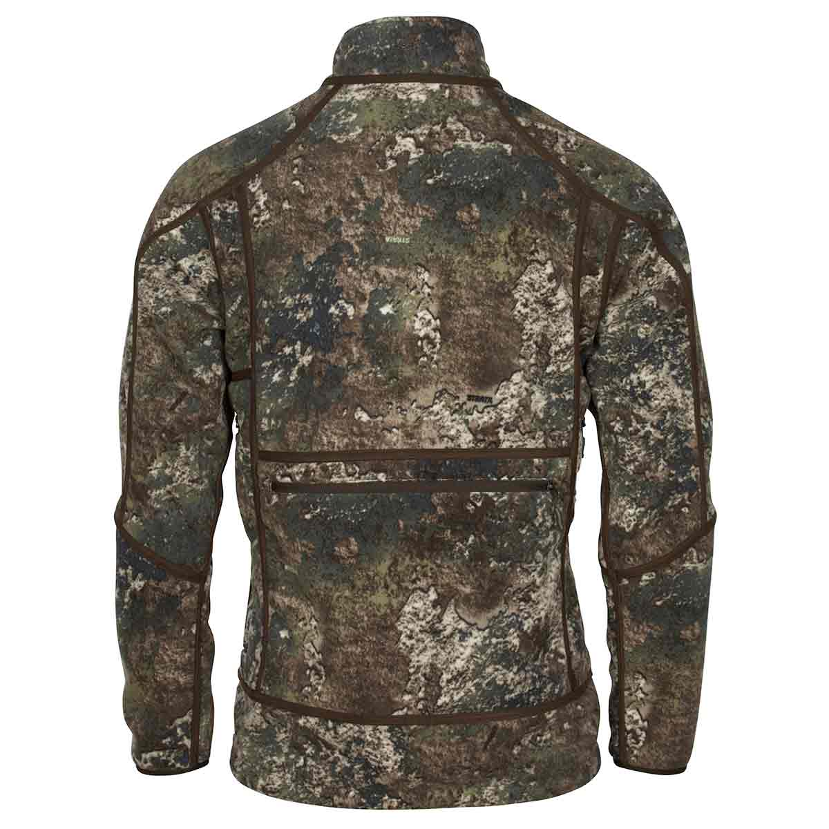 Pinewood Furudal Reversible Camou Fleece Jacket - Hunting Brown/Strata - Reversed - Rear