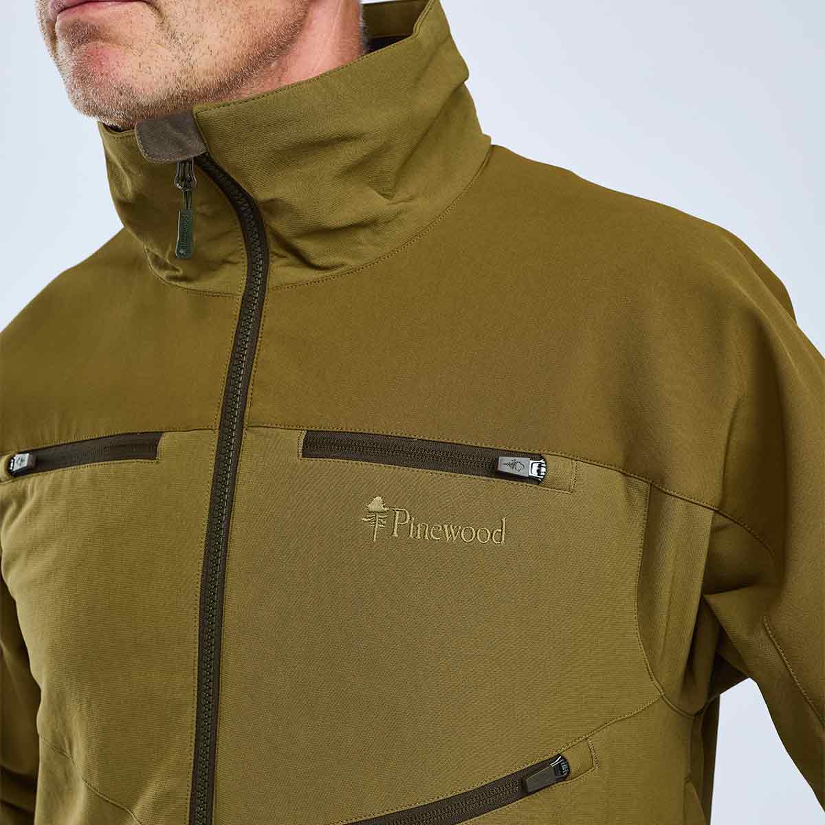 Pinewood Hunters Hybrid Stretch Jacket - Olive Green - Pockets