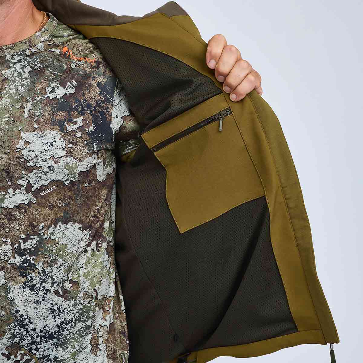 Pinewood Hunters Hybrid Stretch Jacket - Olive Green - Interior
