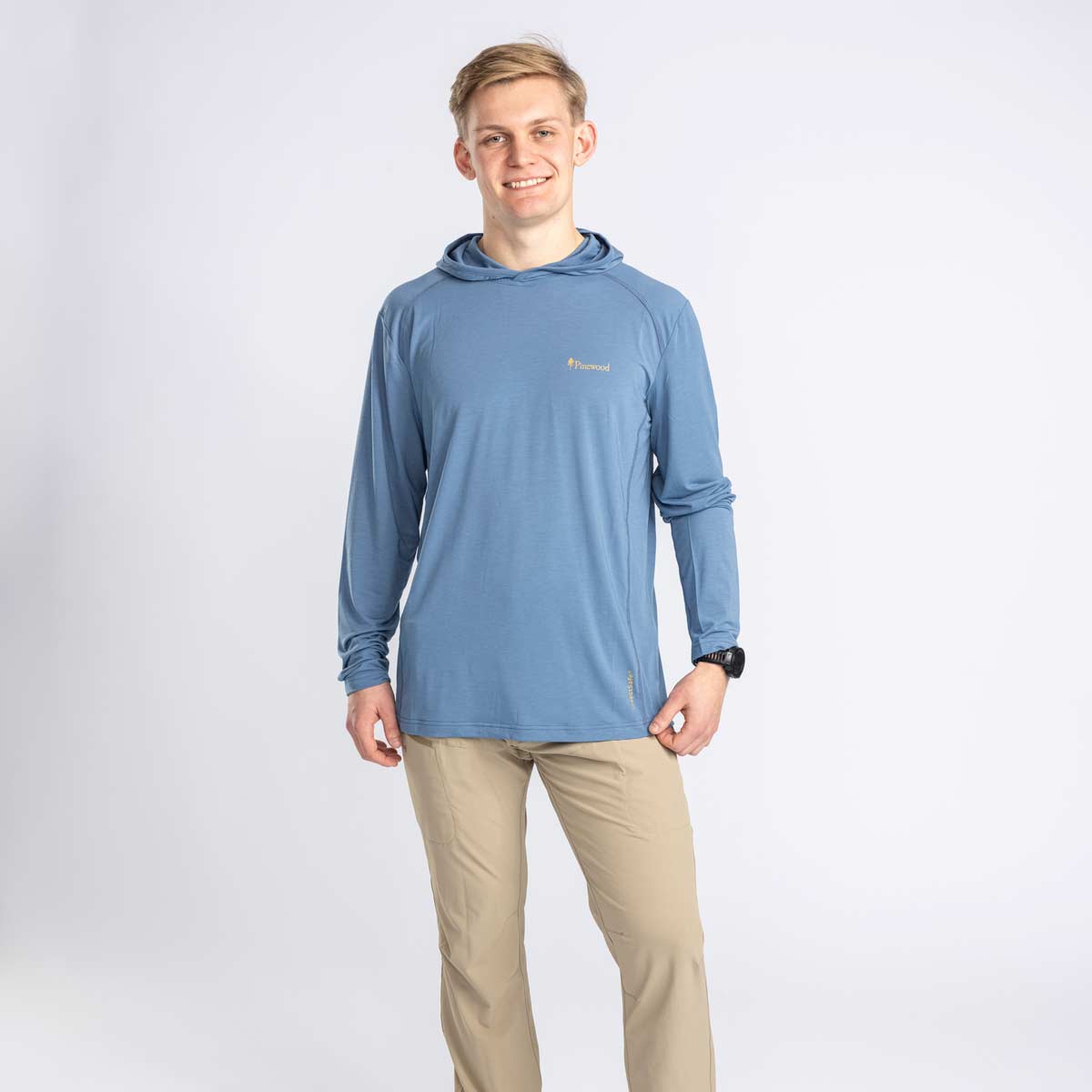 Pinewood InsectSafe Function Hoodie - Fog Blue - On Model