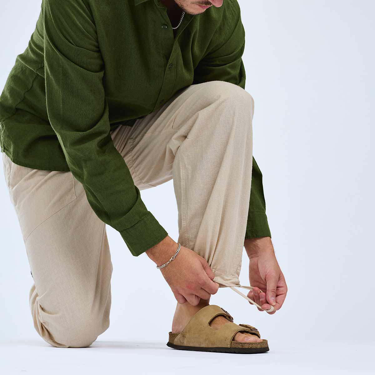 Pinewood Varnamo Insectsafe Hemp Mix Trousers - Linen Beige - Tie String