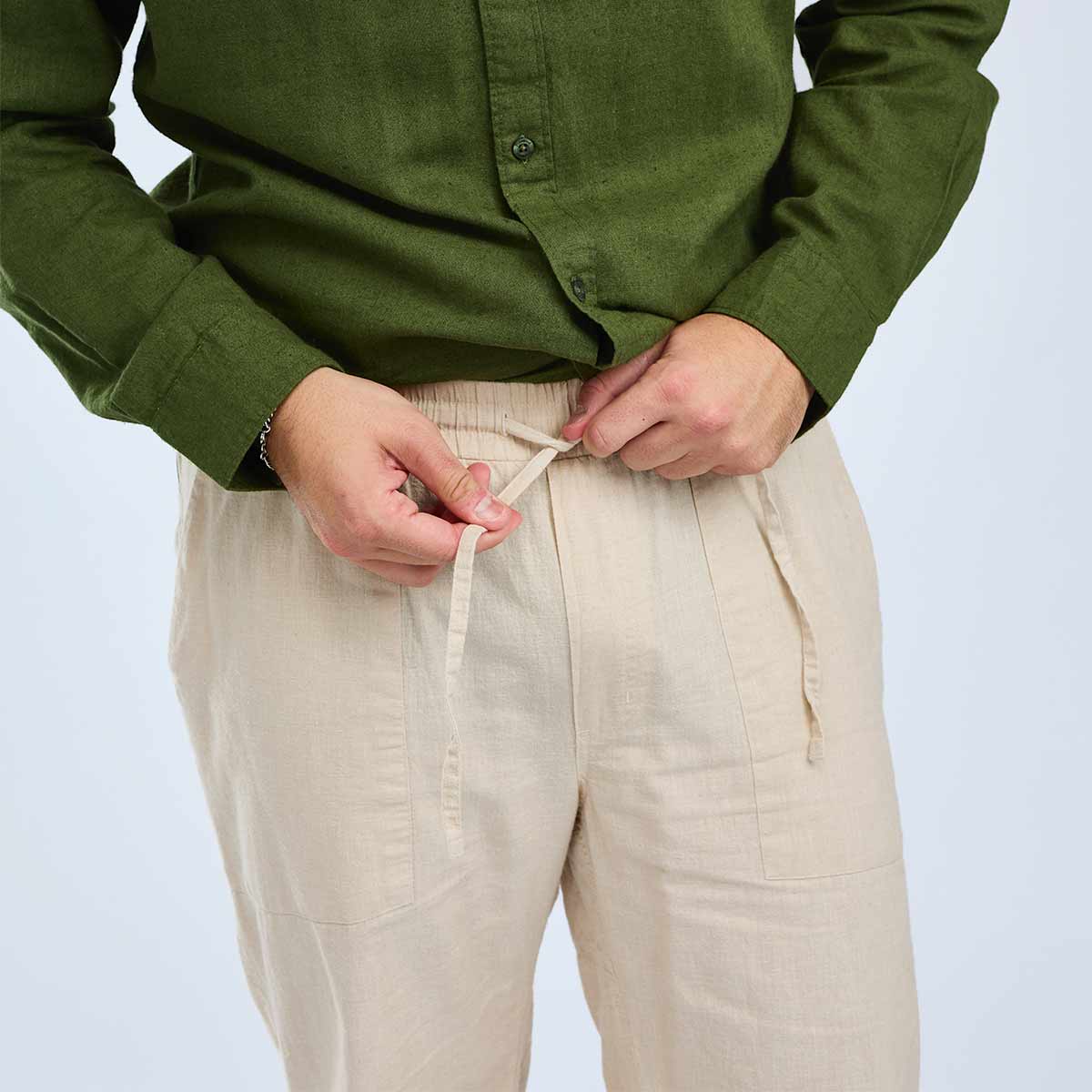 Pinewood Varnamo Insectsafe Hemp Mix Trousers - Linen Beige - Waist