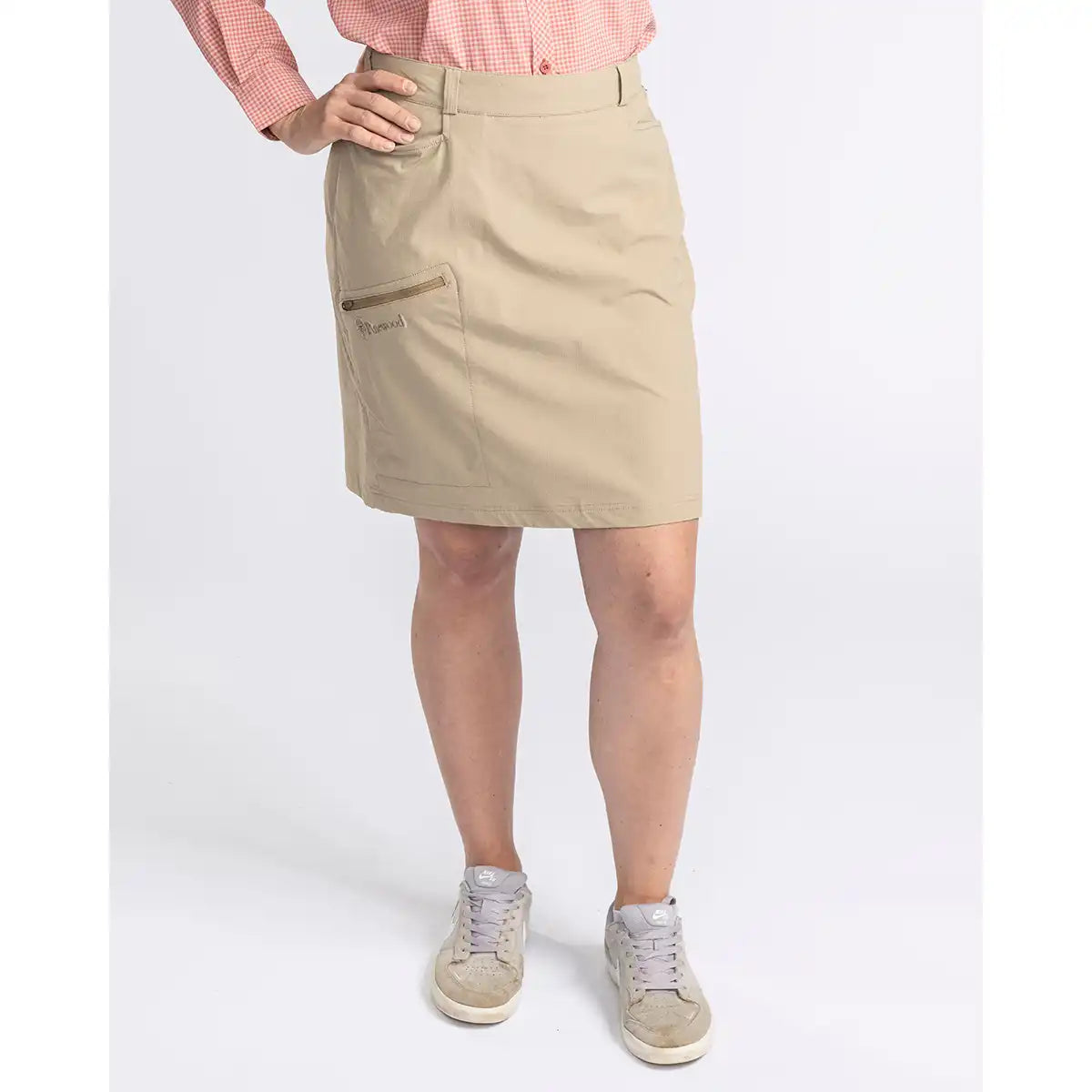 Pinewood Finnveden Hiking Skort- Light Khaki- On Model- Front
