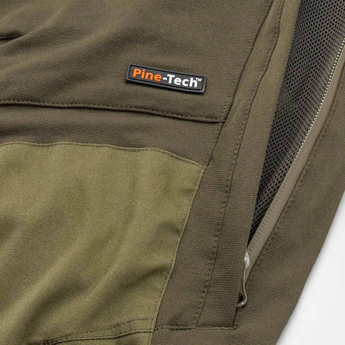 Pinewood Finnveden Hybrid Extreme Trousers - Dark Olive/Hunting Olive - Side Vent 