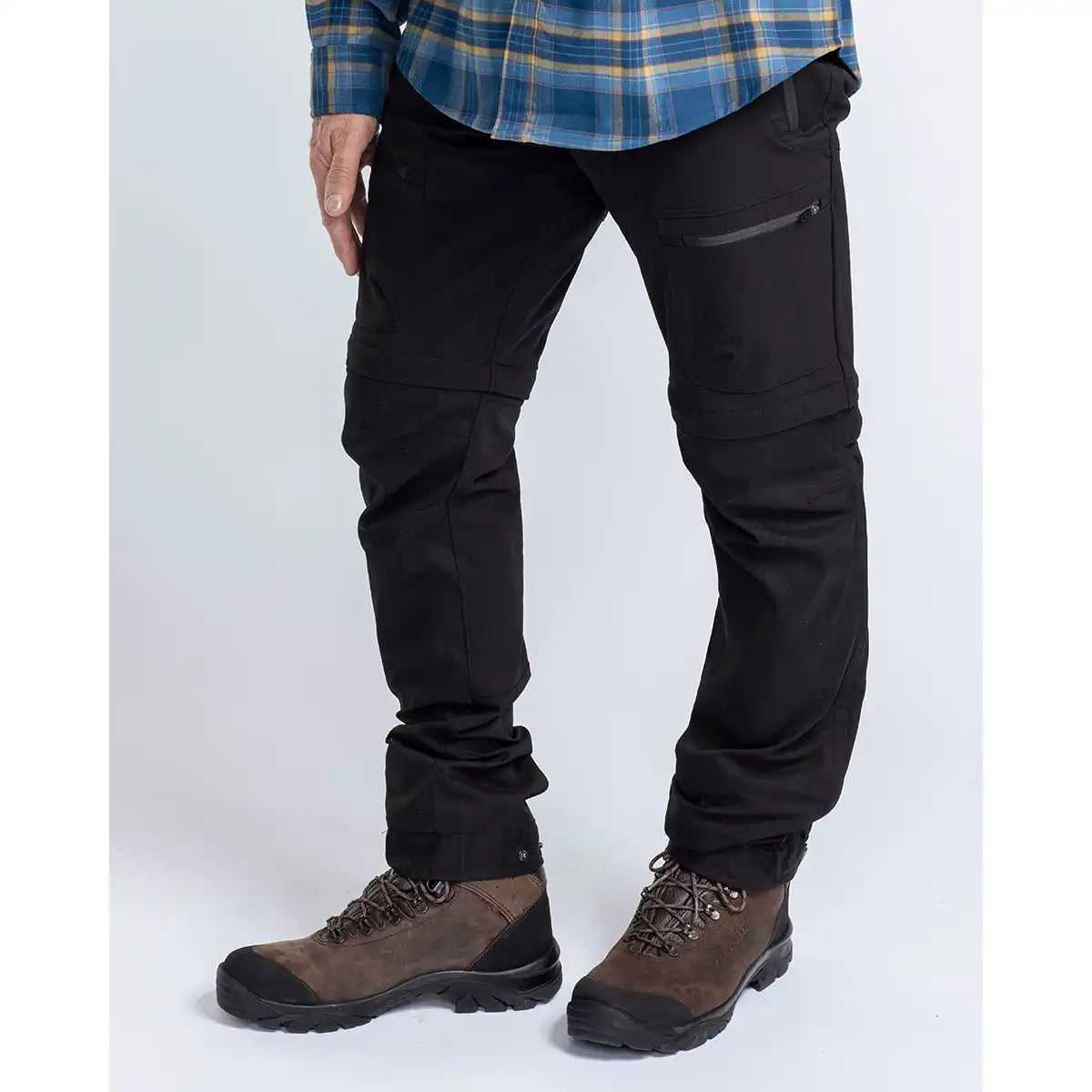 Pinewood Finnveden Hybrid Zip-Off Trousers - Black - Worn By Model - Front