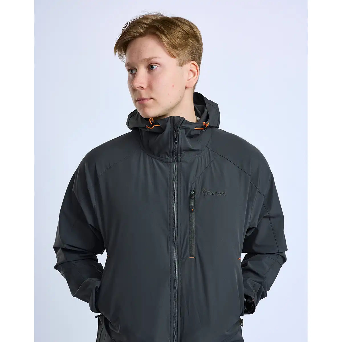 Pinewood Finnveden Sports Light Jacket - Ash Grey - Worn By Model - Front