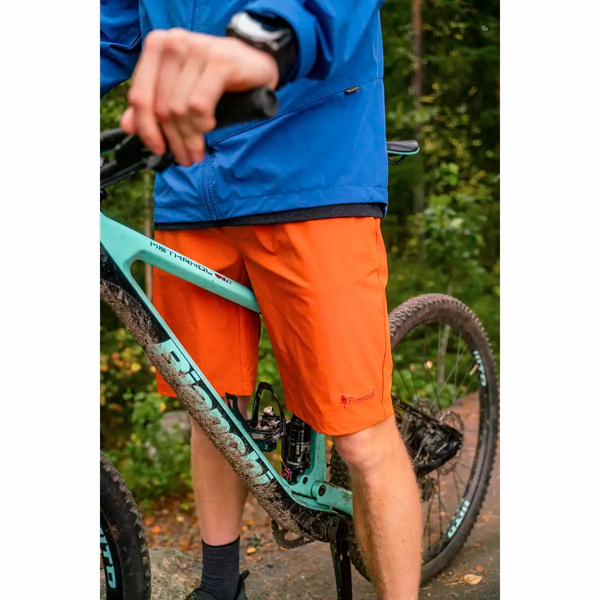 Pinewood Finnveden Sports Light Shorts - Burned Orange - Worn By Model - Front 