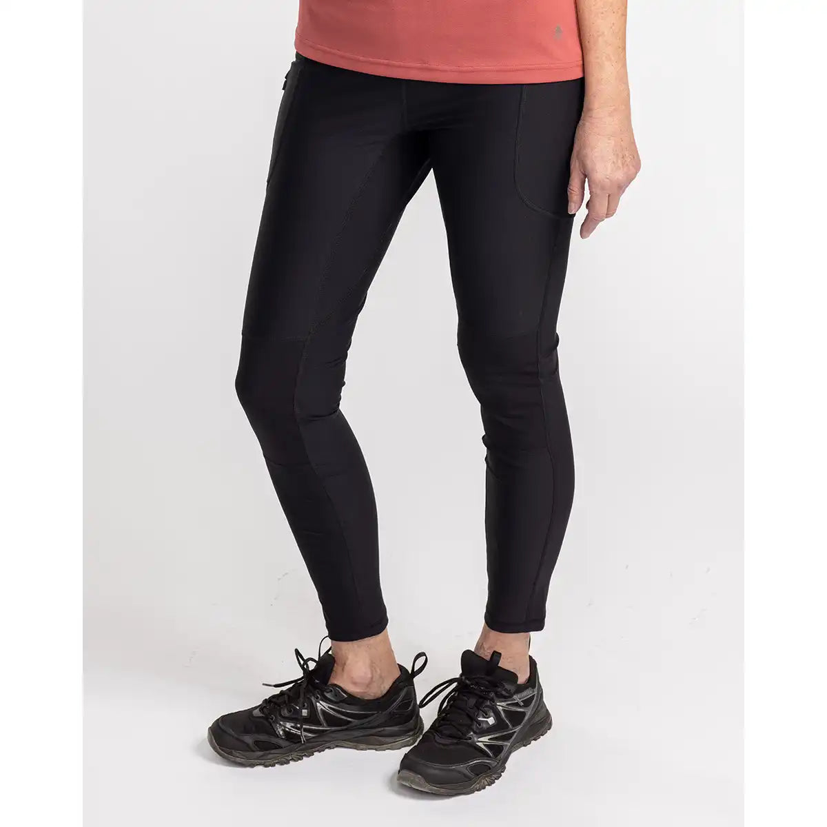 Pinewood Finnveden Women's Active Tights- Black- On Model Front